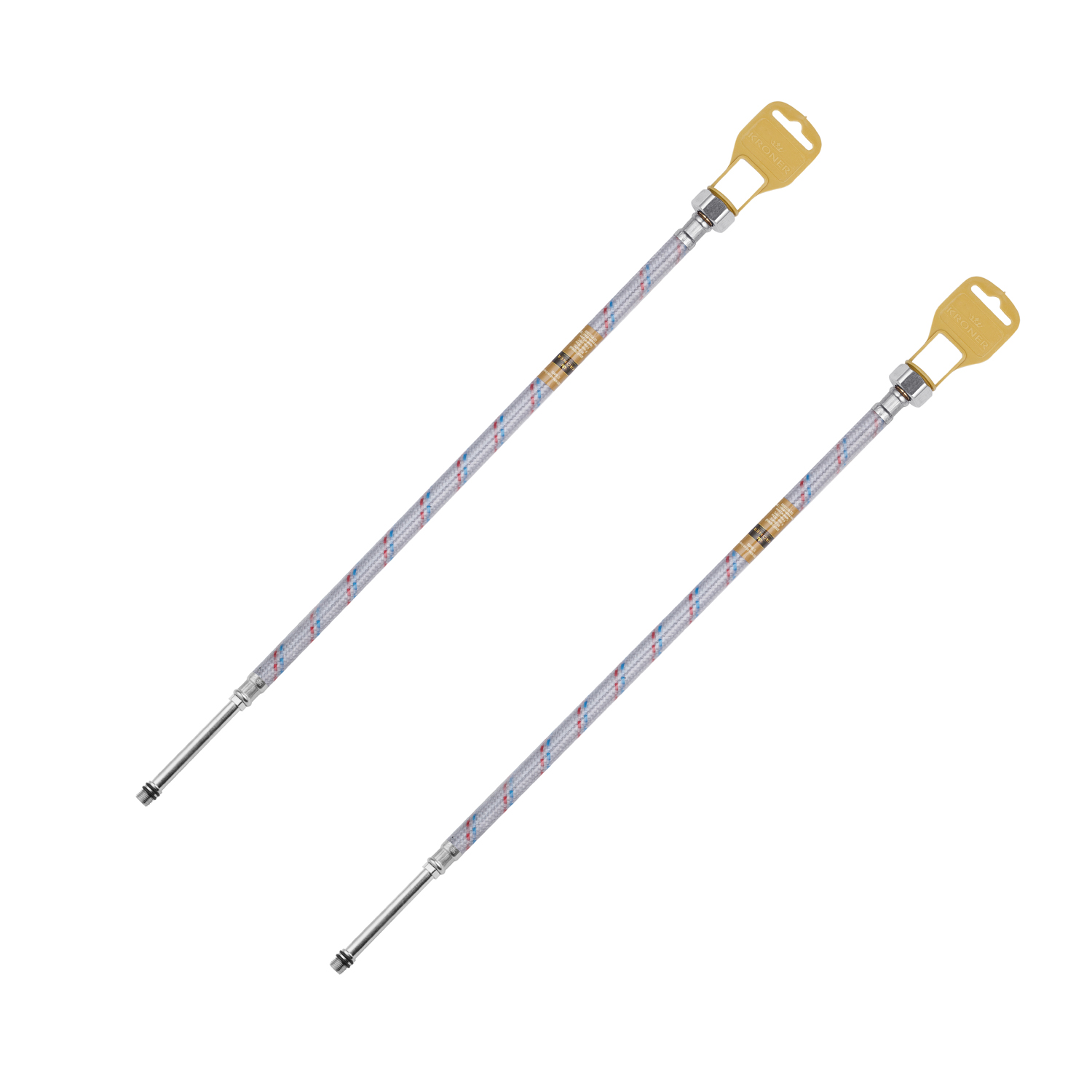 Гнучка підводка для підключення змішувача Kroner KRM 1/2"хМ10 ВЗ 80 см в нейлоновому обплетенні покритому ПВХ (пара)