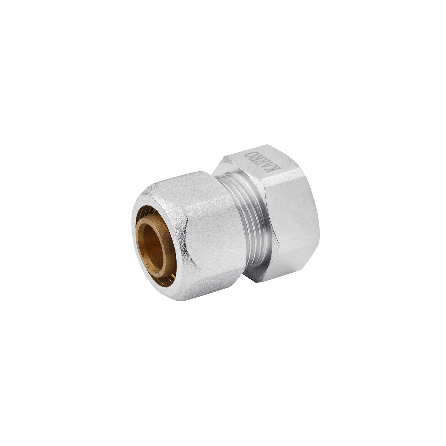 Муфта металопластикова Karro 20х3/4" РВ нікельована KR-0523