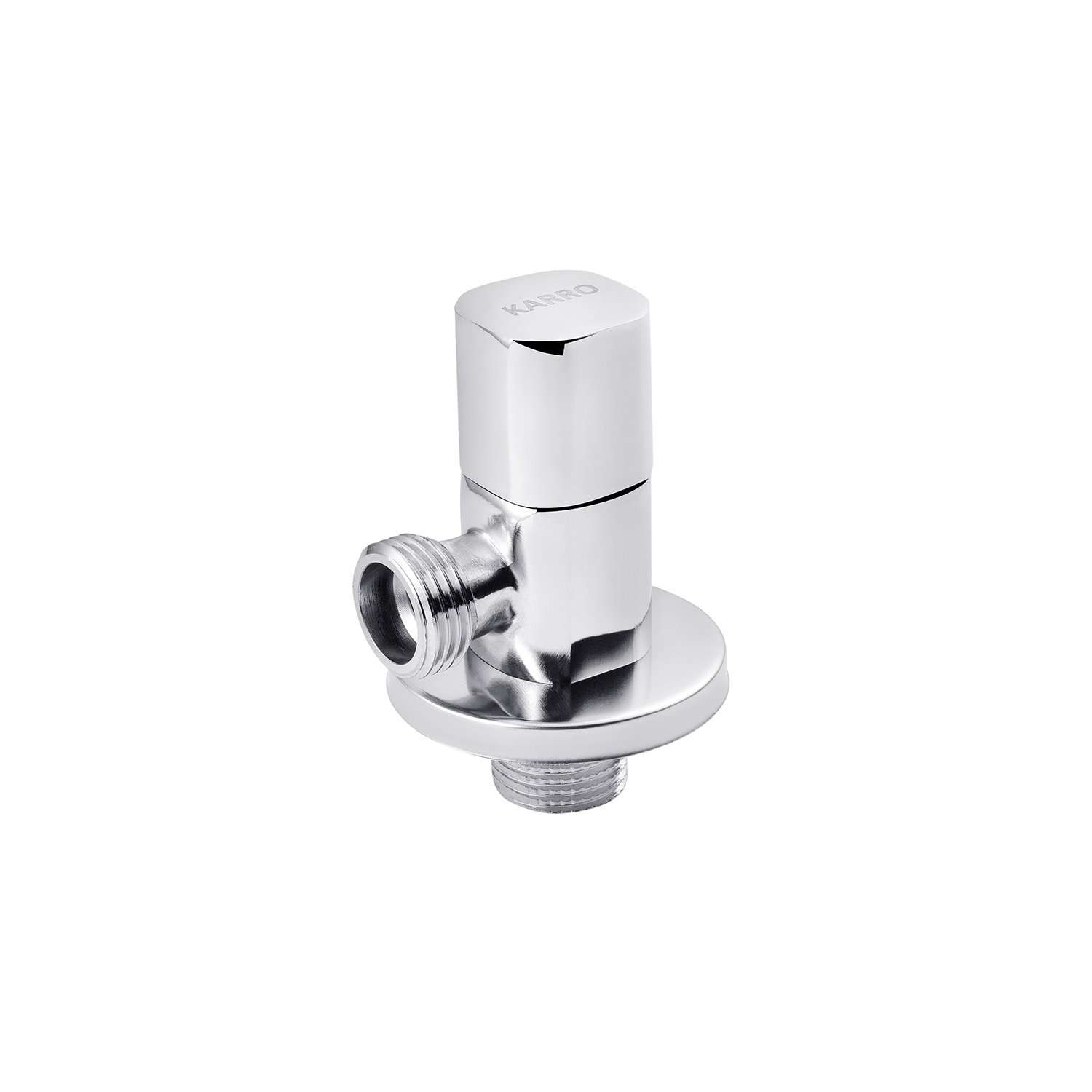 Кран приладовий для підключення Karro 1/2"х1/2" ЗЗ хромований KR-3123