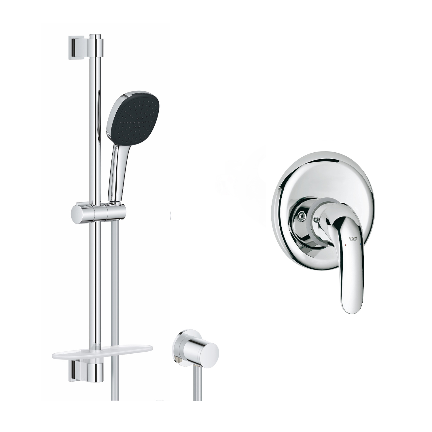 Душова система Grohe Euroeco з гарнітуром Vitalio Comfort 110 та шланговим підключенням 3274226929