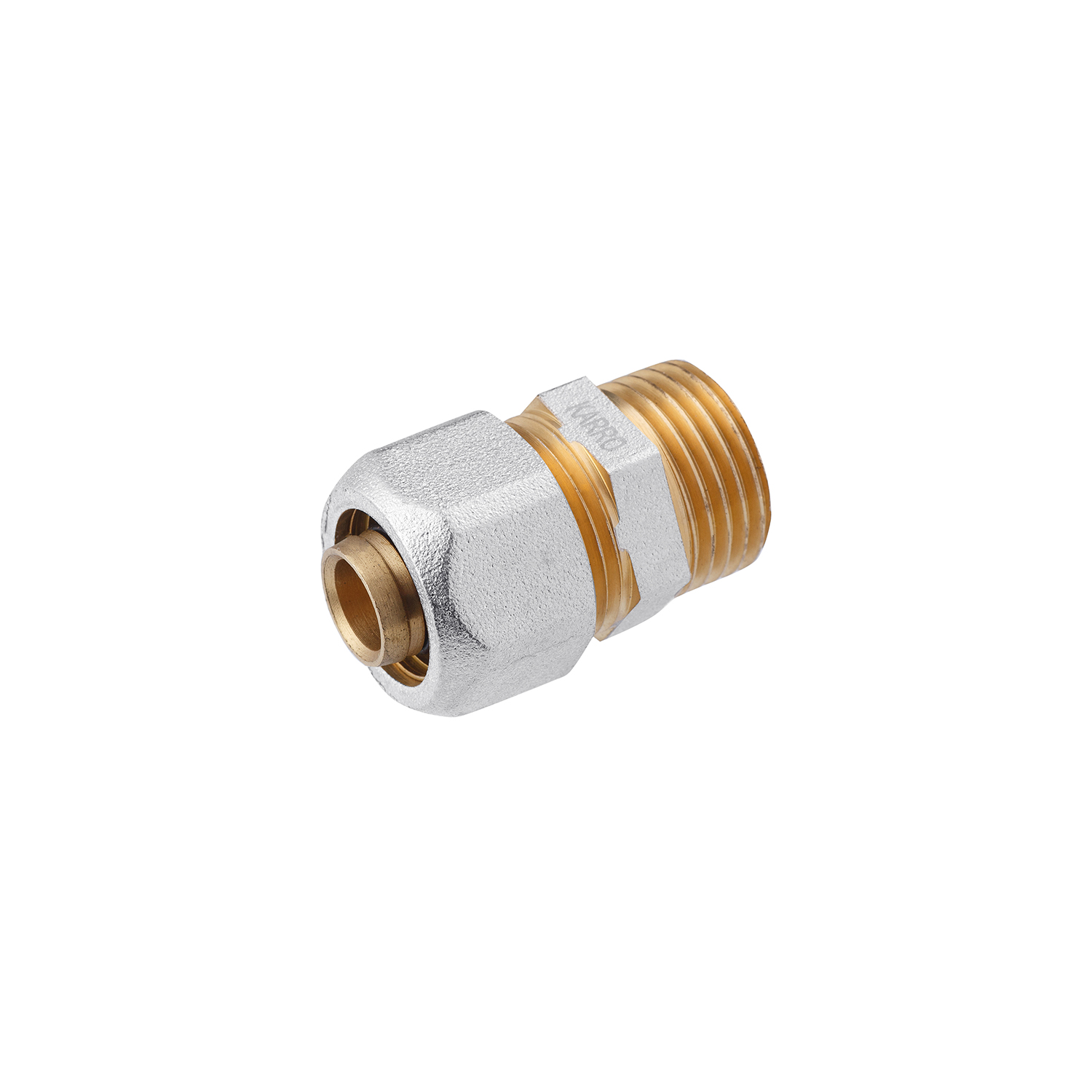 Муфта металопластикова Karro 16х1/2" РЗ нікельована KR-0510