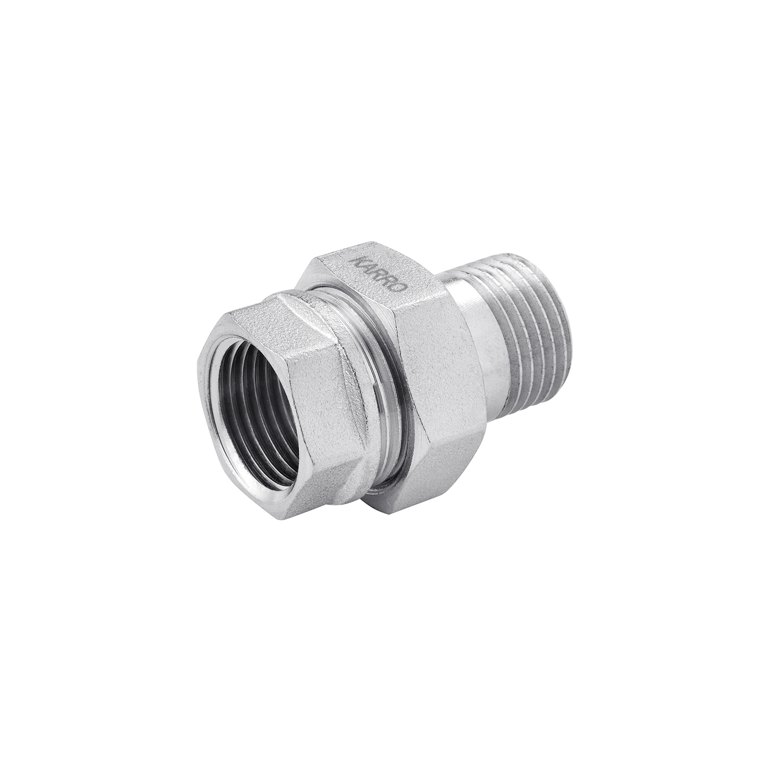 Згін-американка пряма Karro 1 1/2" ВЗ нікельована KR-3102