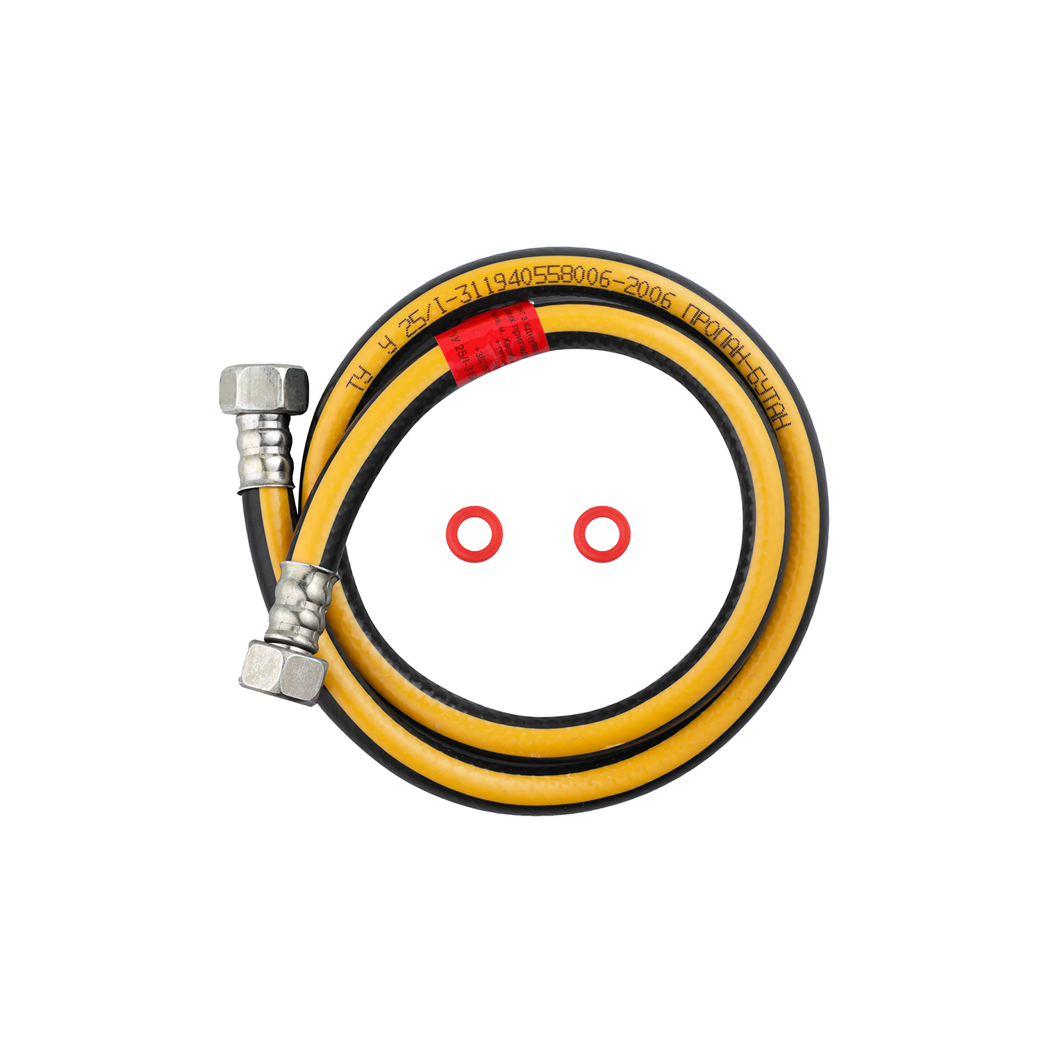 Шланг газовий Nikiforov 1/2" ВВ 120 см гумовий чорний з металевими гайками