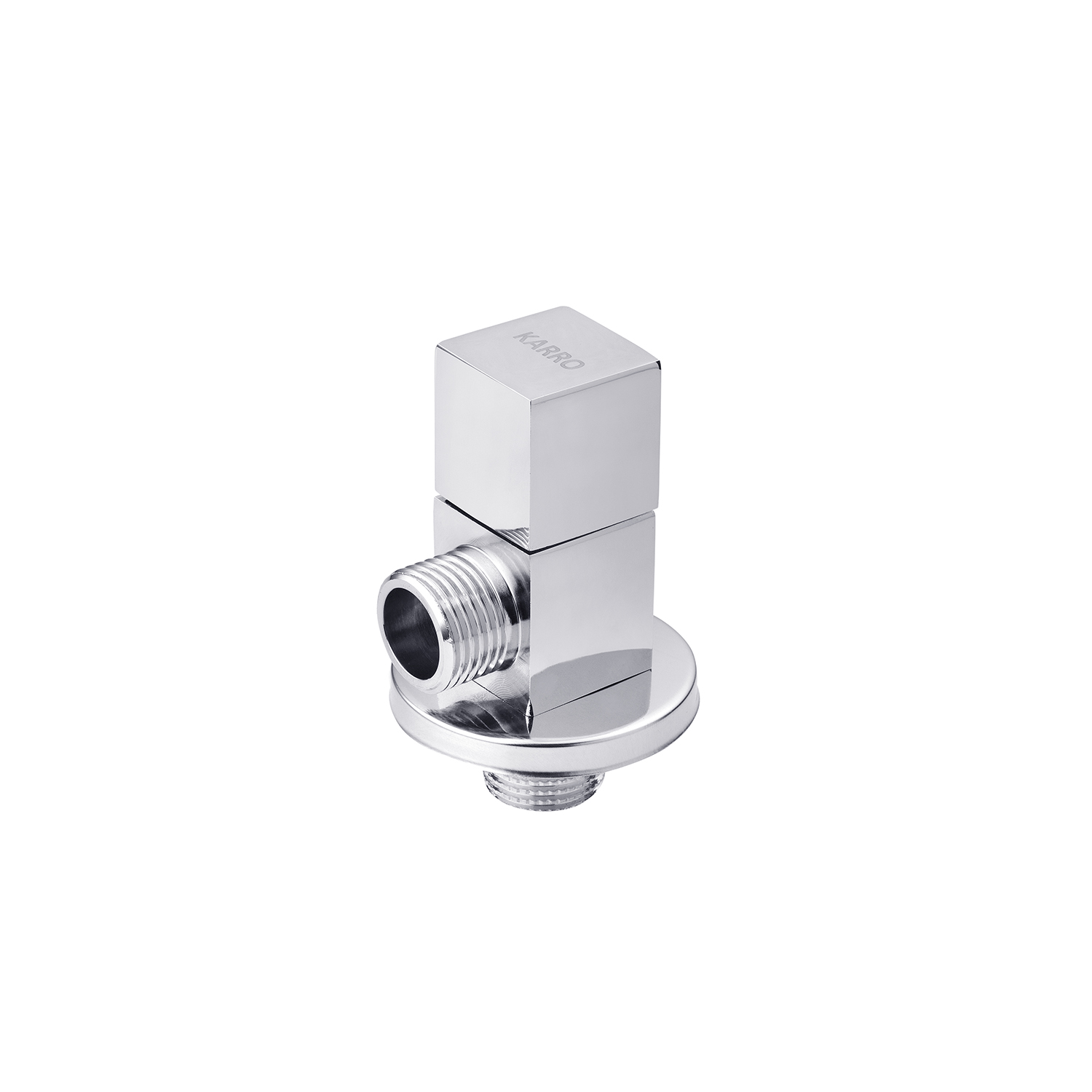 Кран приладовий для підключення Karro 1/2"х1/2" ЗЗ хромований KR-03122А