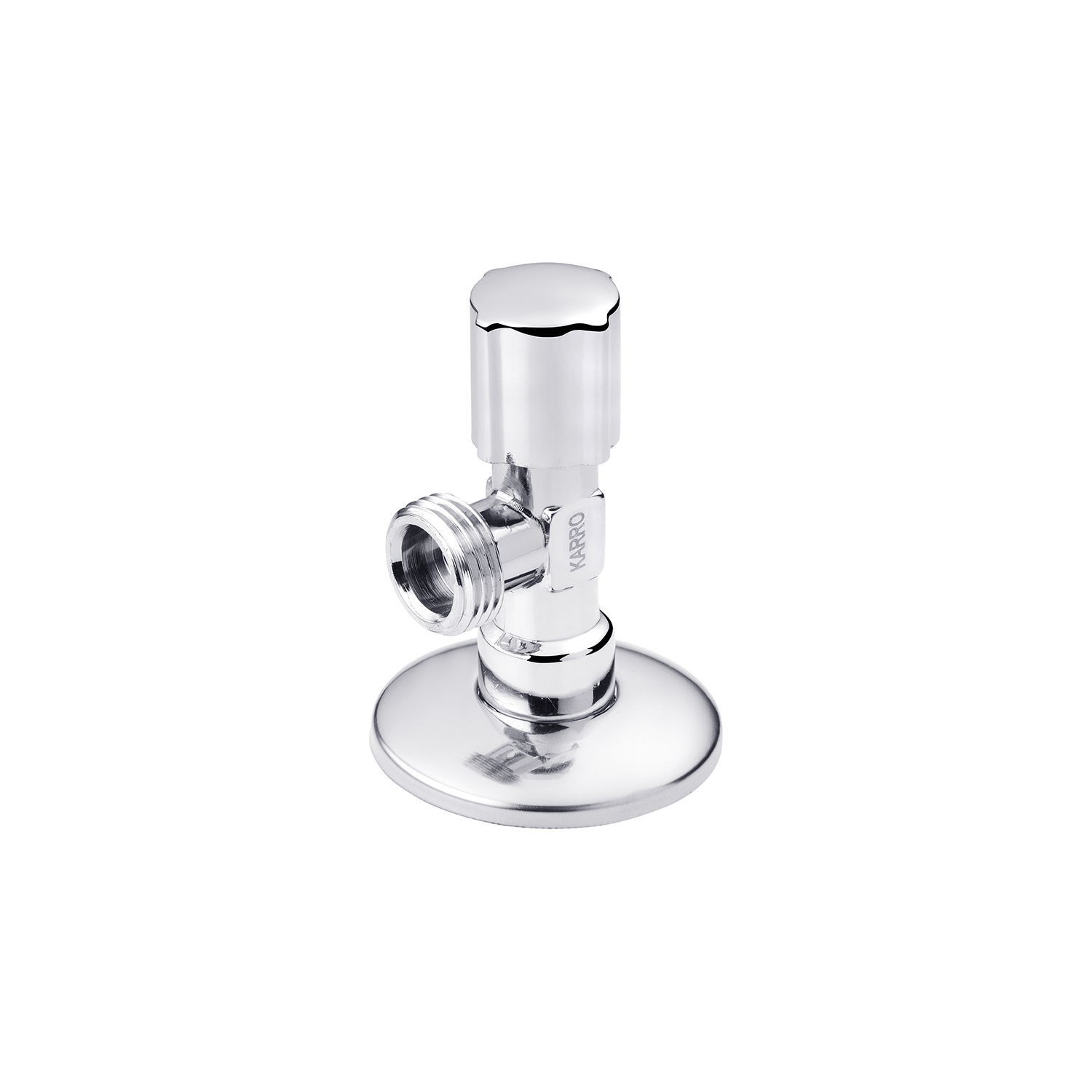 Кран приладовий для підключення Karro 1/2"х1/2" ЗЗ хромований KR-3019