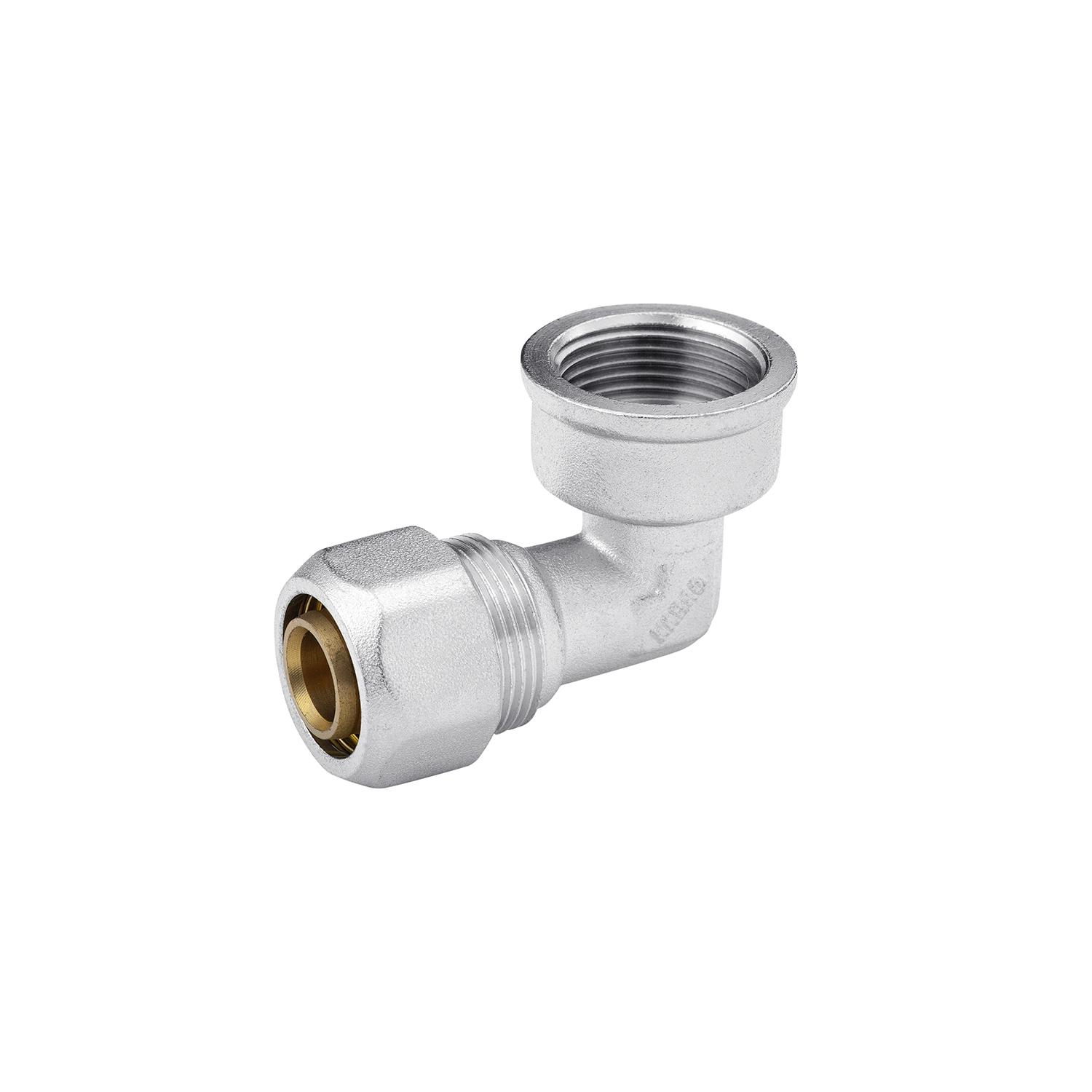 Коліно металопластикове Karro 20х3/4" РВ нікельоване KR-0622