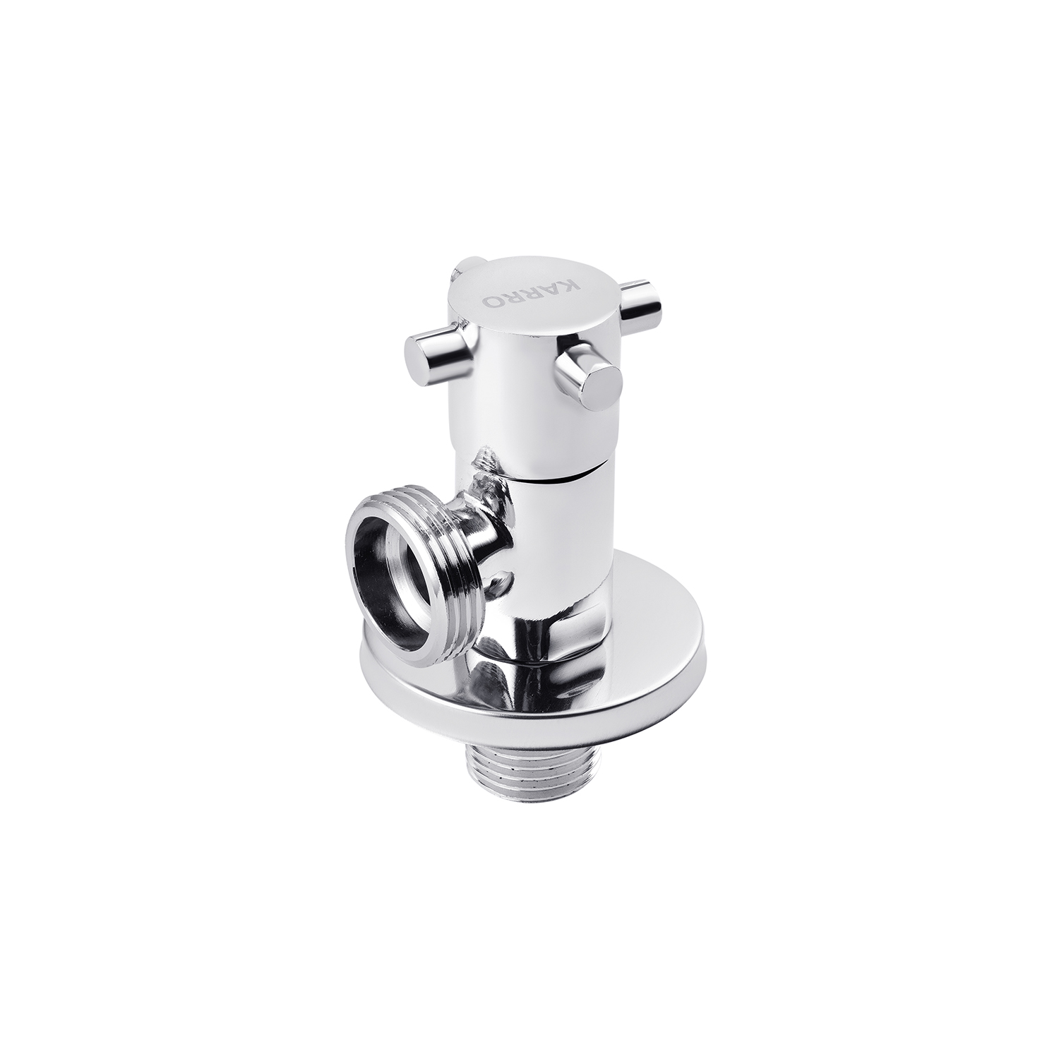 Кран приладовий для підключення Karro 1/2"х3/4" ЗЗ хромований KR-3128