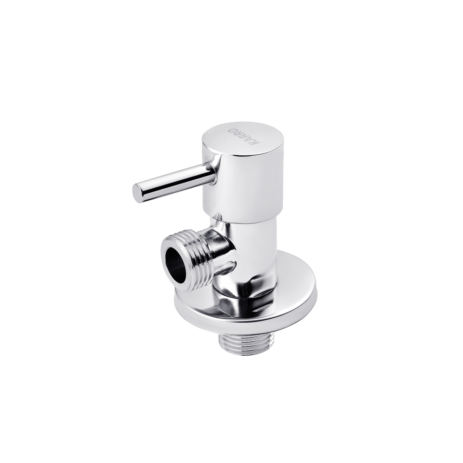 Кран приладовий для підключення Karro 1/2"х1/2" ЗЗ хромований KR-3110