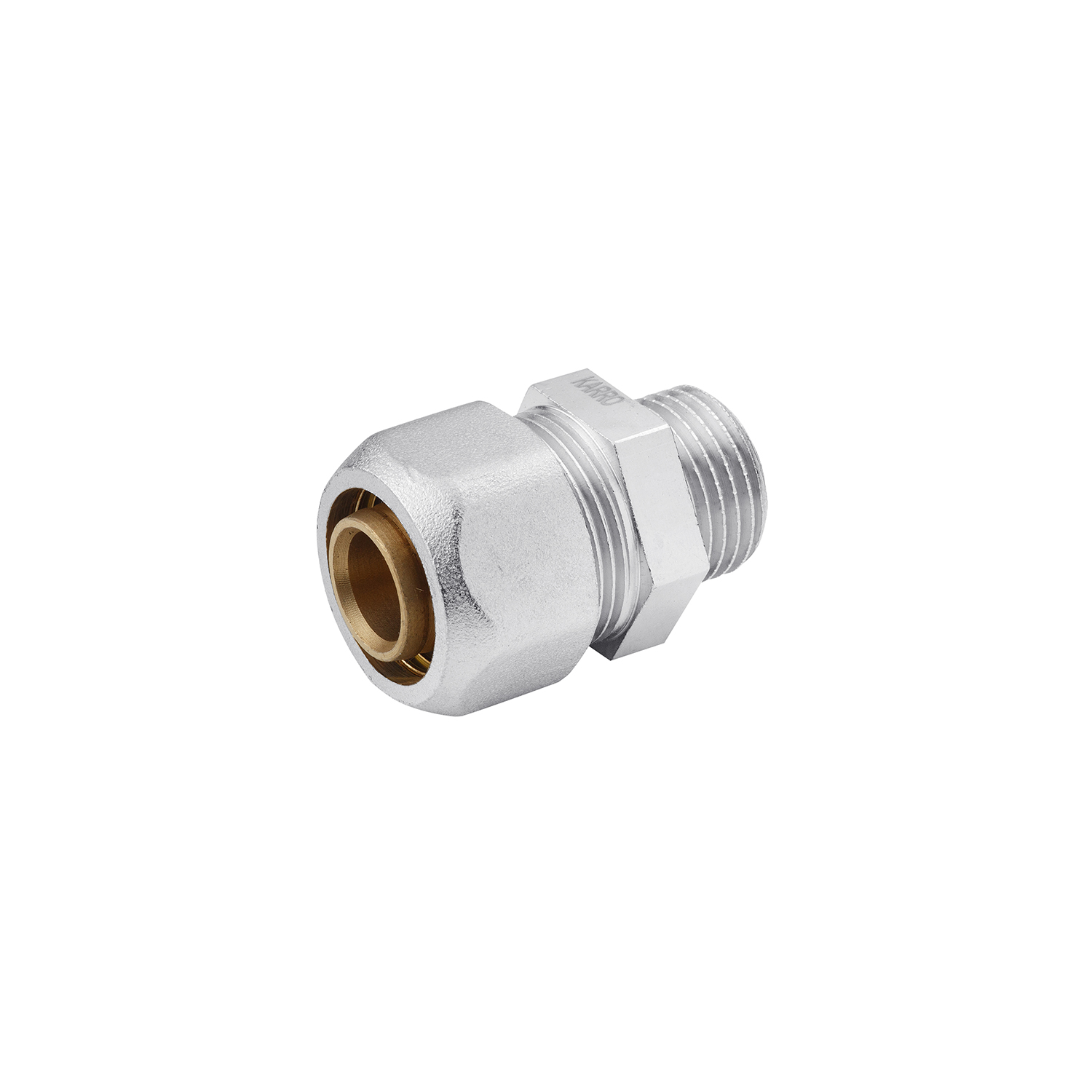 Муфта металопластикова Karro 20х1/2" РЗ нікельована KR-0512
