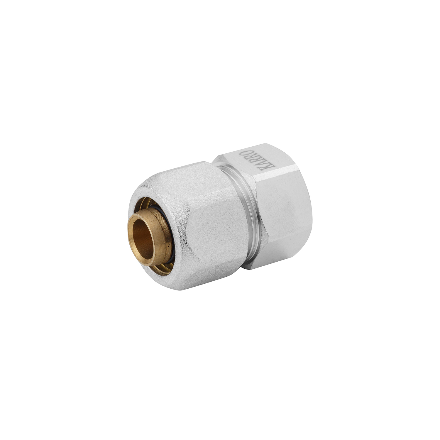 Муфта металопластикова Karro 20х1/2" РВ нікельована KR-0522