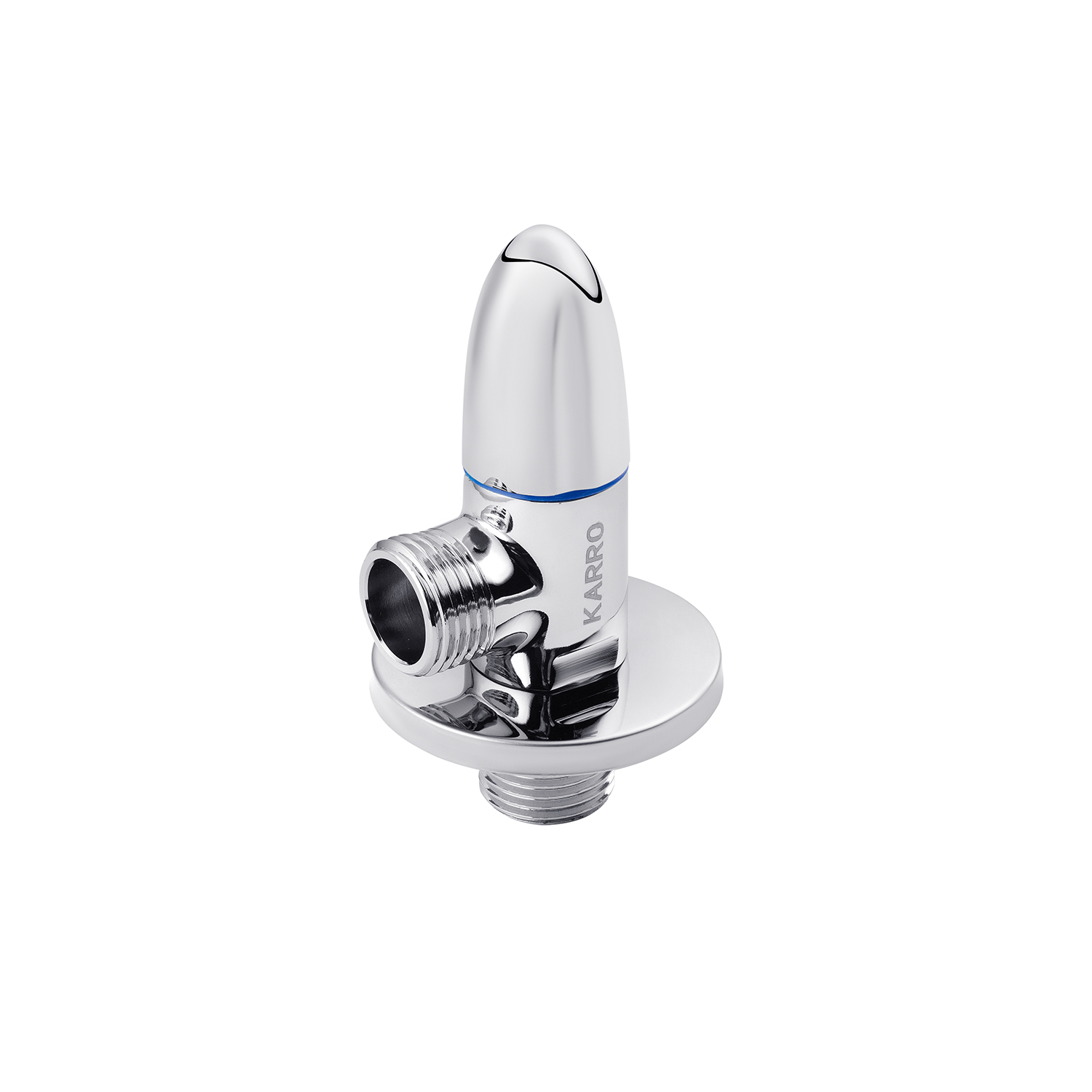 Кран приладовий для підключення Karro 1/2"х1/2" ЗЗ хромований KR-3111