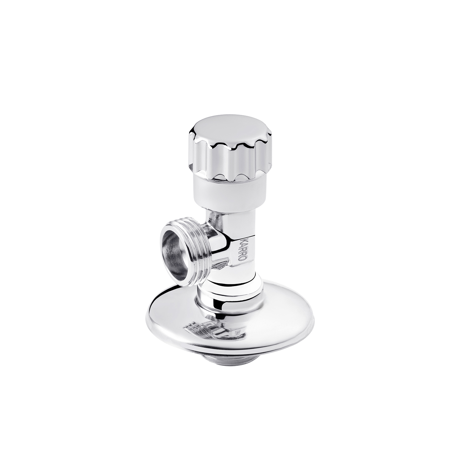 Кран приладовий для підключення Karro 1/2"х1/2" ЗЗ хромований KR-3020