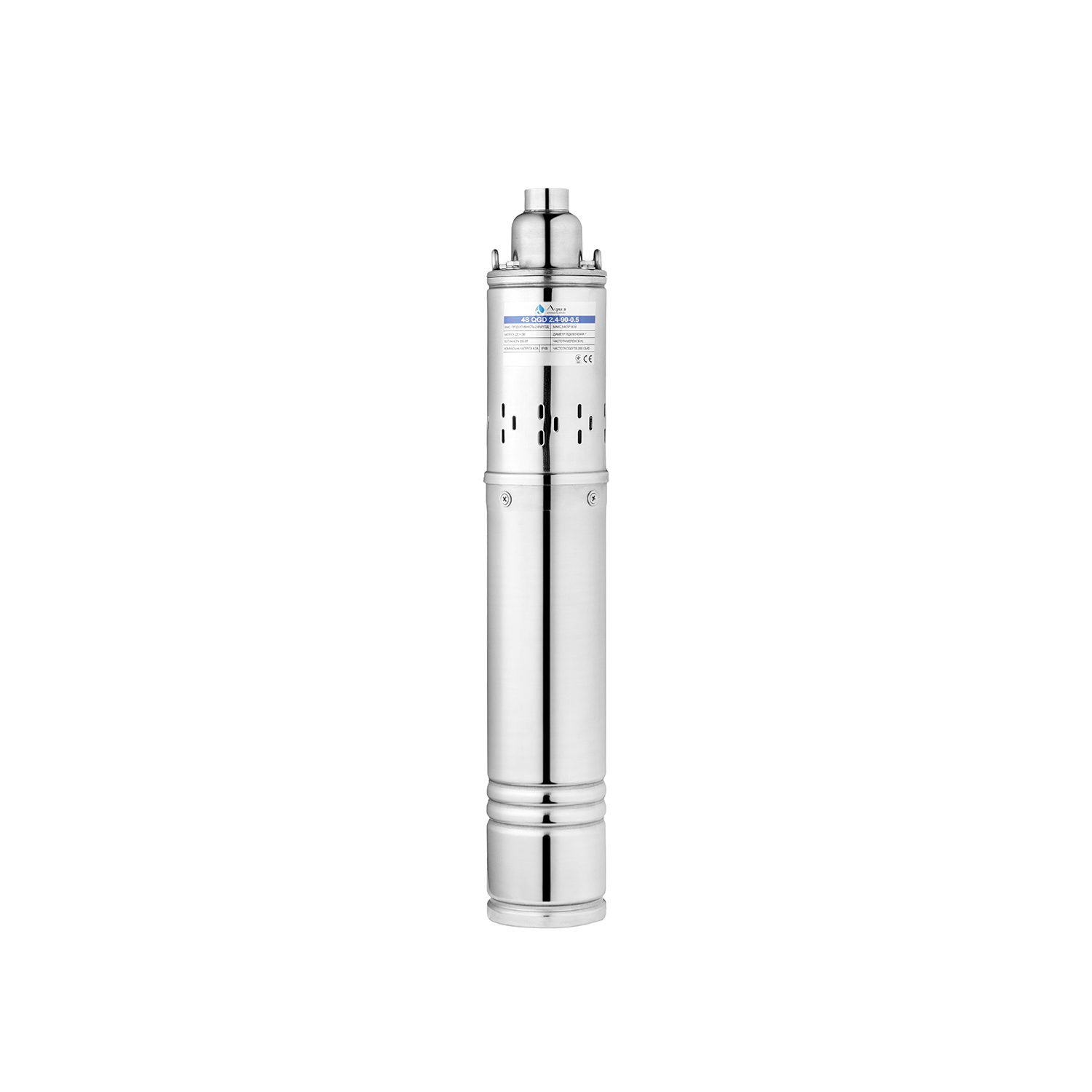 Насос глибинний шнековий Agua 4S QGD2,4-90-0,50 Hmax 90 м Qmax 40 л/хв P 500 Вт з вбудованим конденсатором