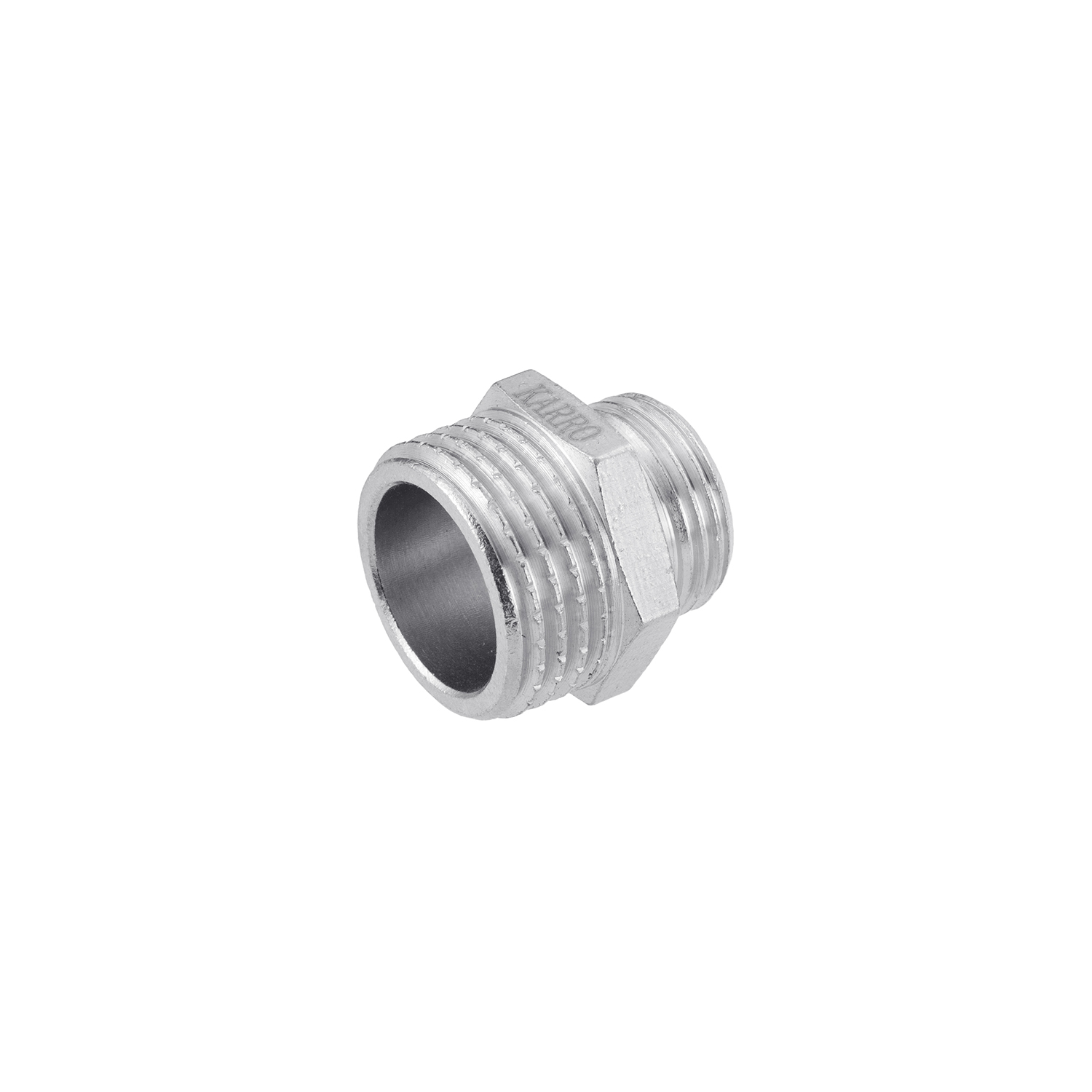 Ніпель перехідний Karro 1/2"х3/8" ЗЗ нікельований KR-3114
