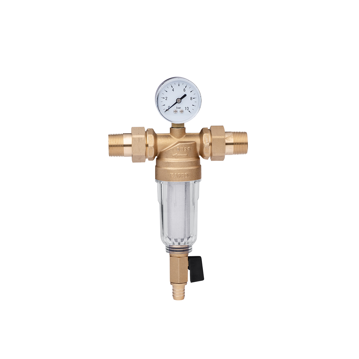 Фільтр самоочисний Karro 3/4" ЗЗ прозорий, латунний KR-88044