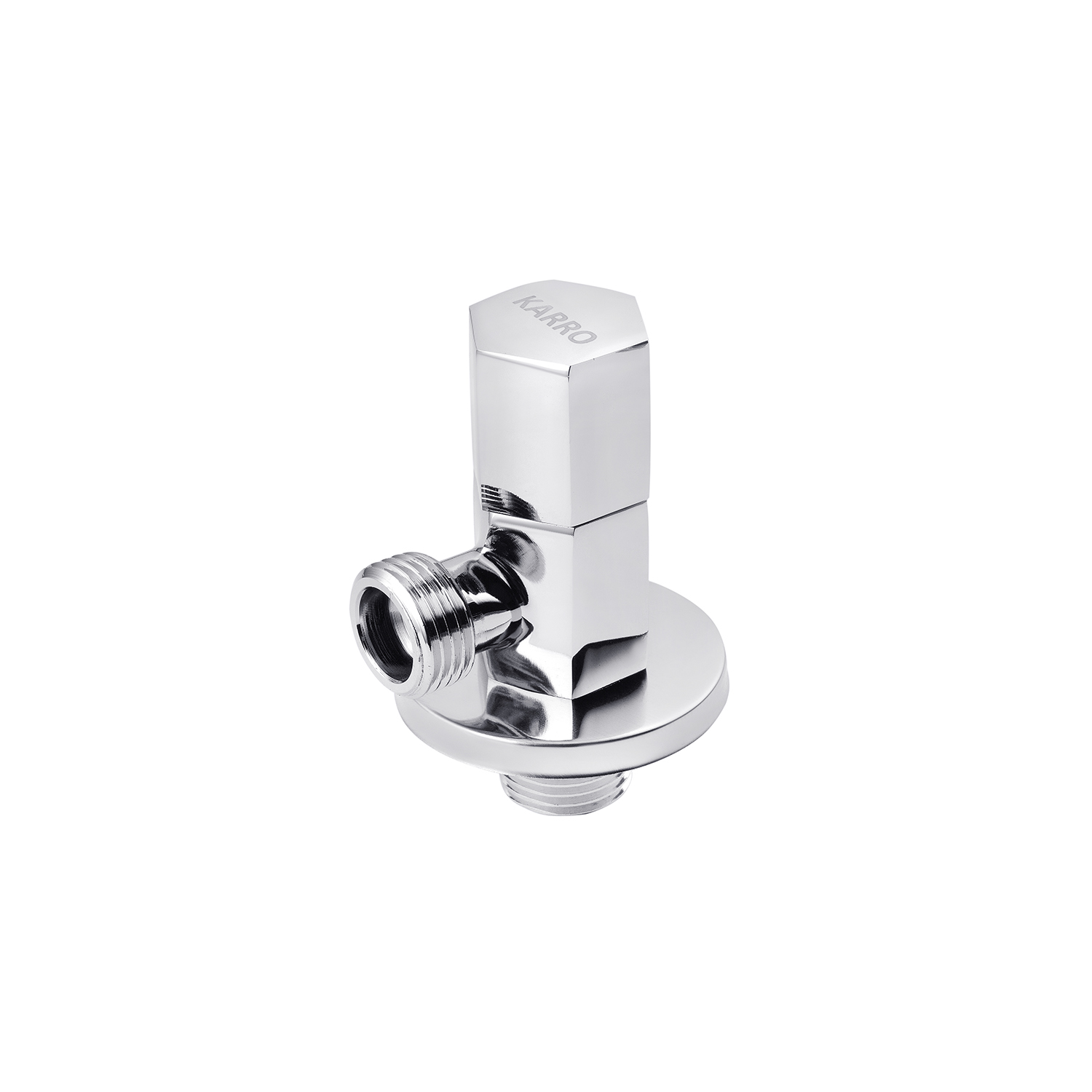 Кран приладовий для підключення Karro 1/2"х1/2" ЗЗ хромований KR-3121