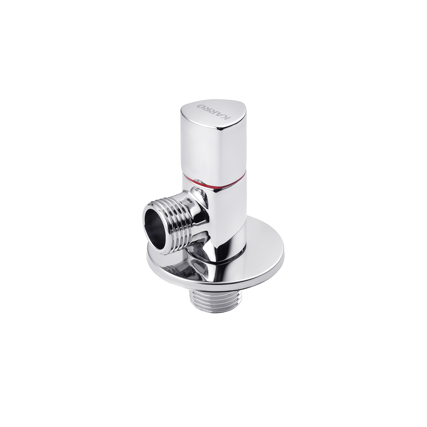 Кран приладовий для підключення Karro 1/2"х1/2" ЗЗ хромований KR-3115