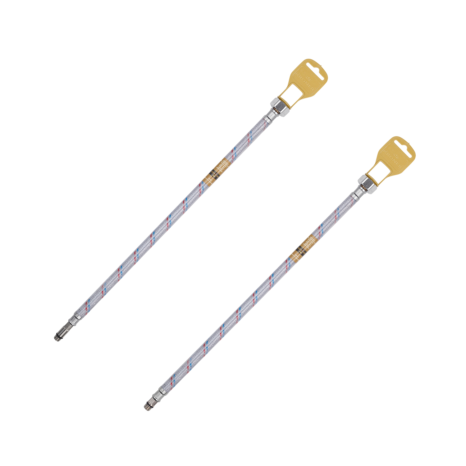 Гнучка підводка для підключення змішувача Kroner KRM 1/2"хМ10 ВЗ 150 см в нейлоновому обплетенні покритому ПВХ (пара)