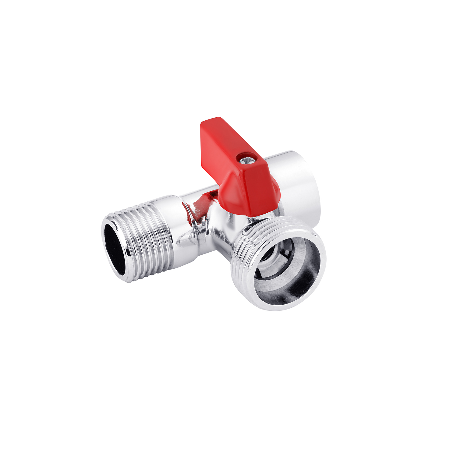 Кран приладовий для підключення магістральний Karro 1/2"х3/4"х1/2" ВЗЗ хромований KR-3144