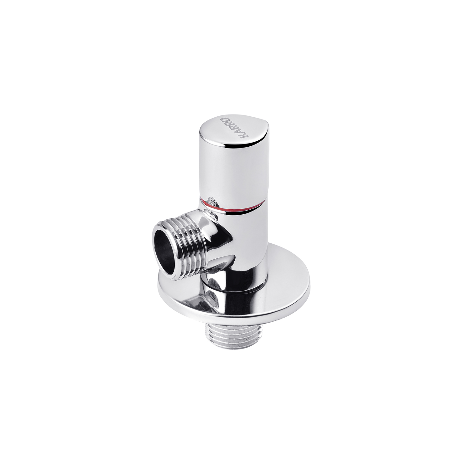 Кран приладовий для підключення Karro 1/2"х1/2" ЗЗ хромований KR-3116