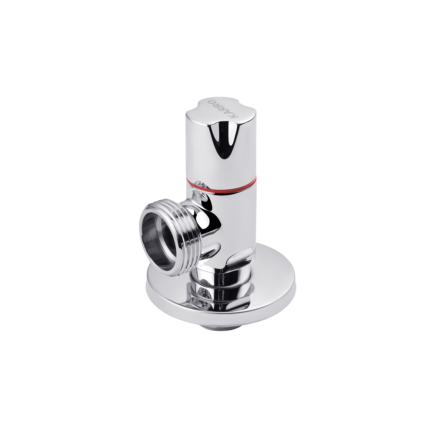 Кран приладовий для підключення Karro 1/2"х3/4" ЗЗ хромований KR-03112