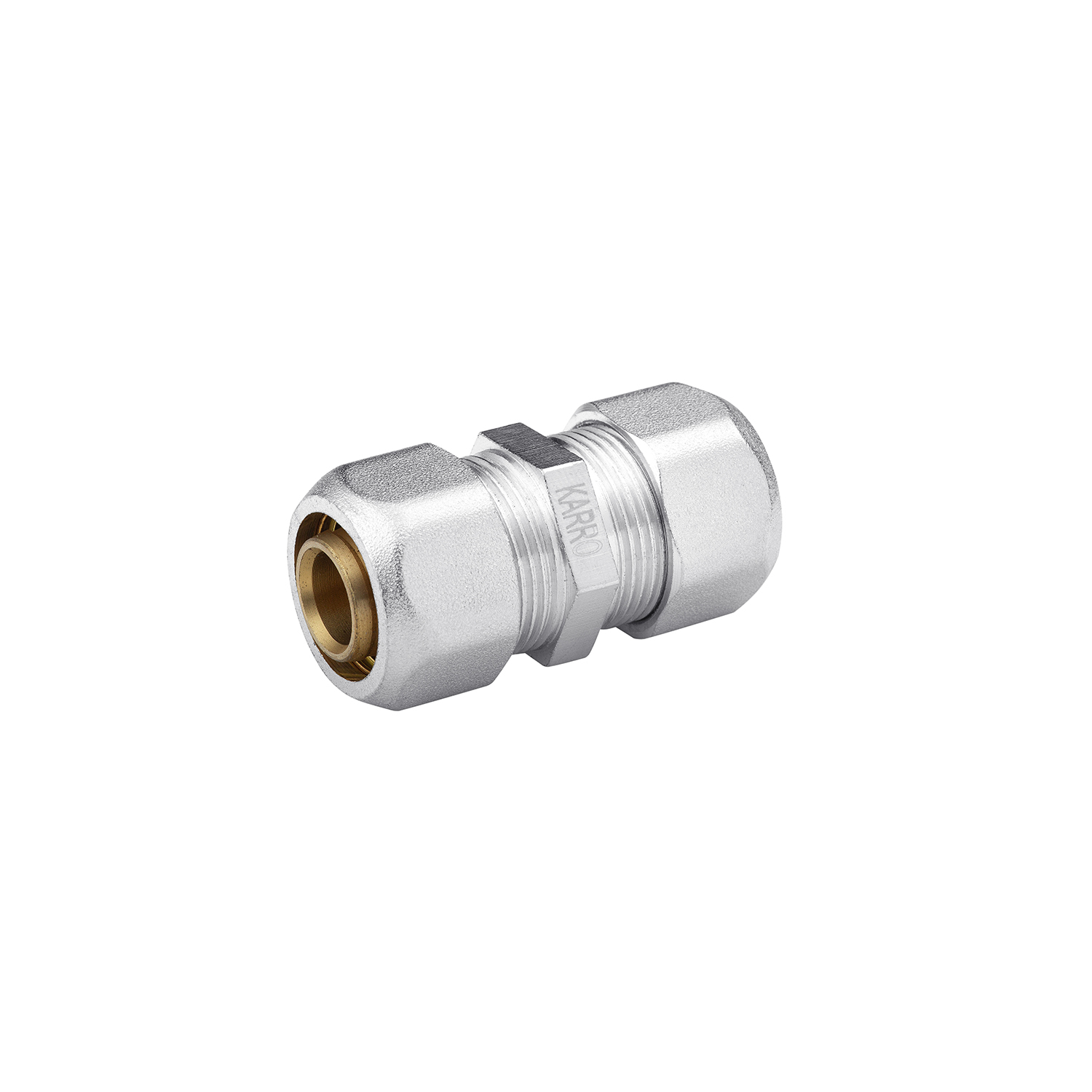 Муфта металопластикова Karro 16х16 нікельована KR-0530