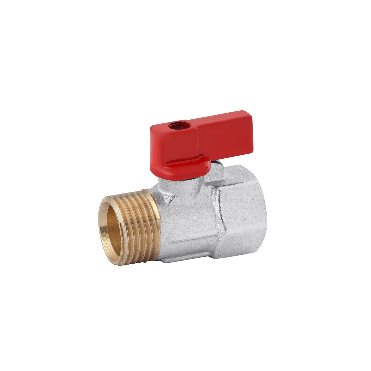 Кран кульовий Karro "Standart" 1/2" ВЗ "Mini" PN30 ручка, нікельований