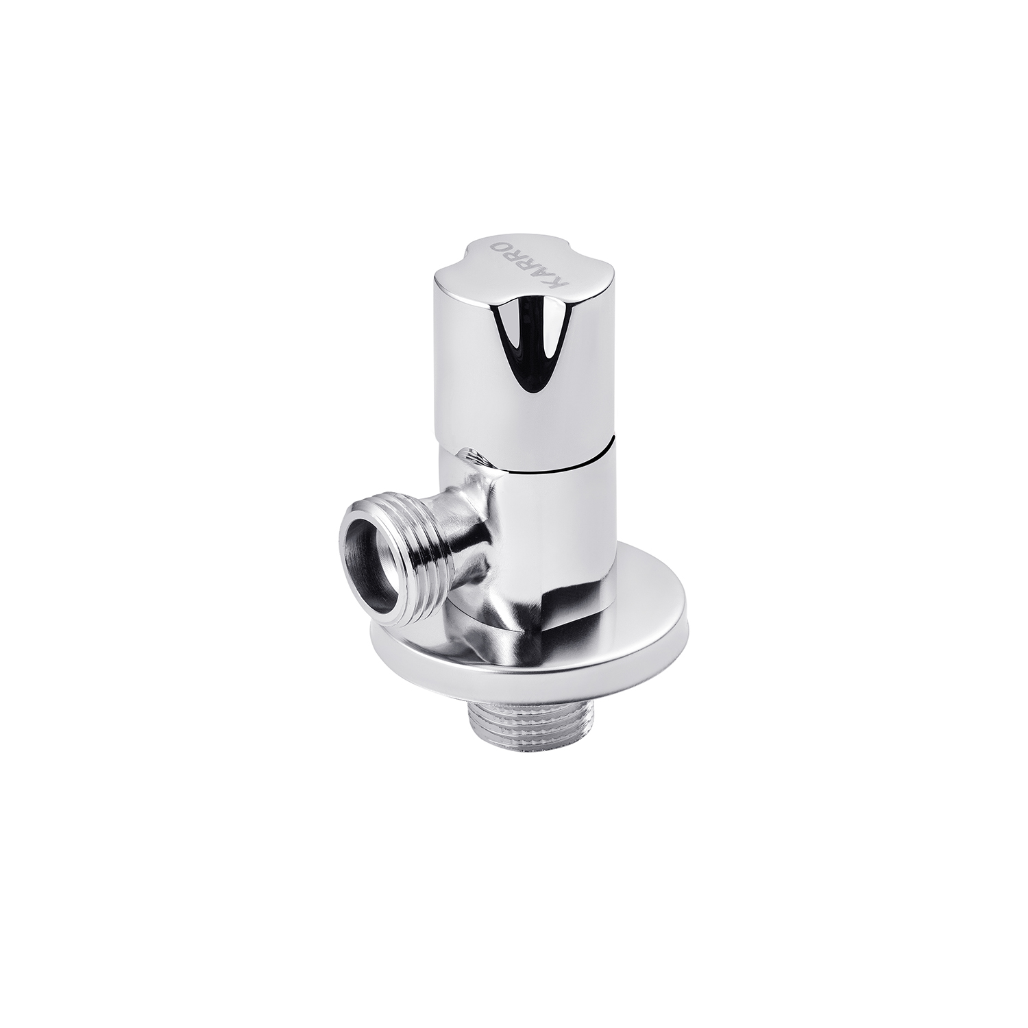 Кран приладовий для підключення Karro 1/2"х1/2" ЗЗ хромований KR-03112А