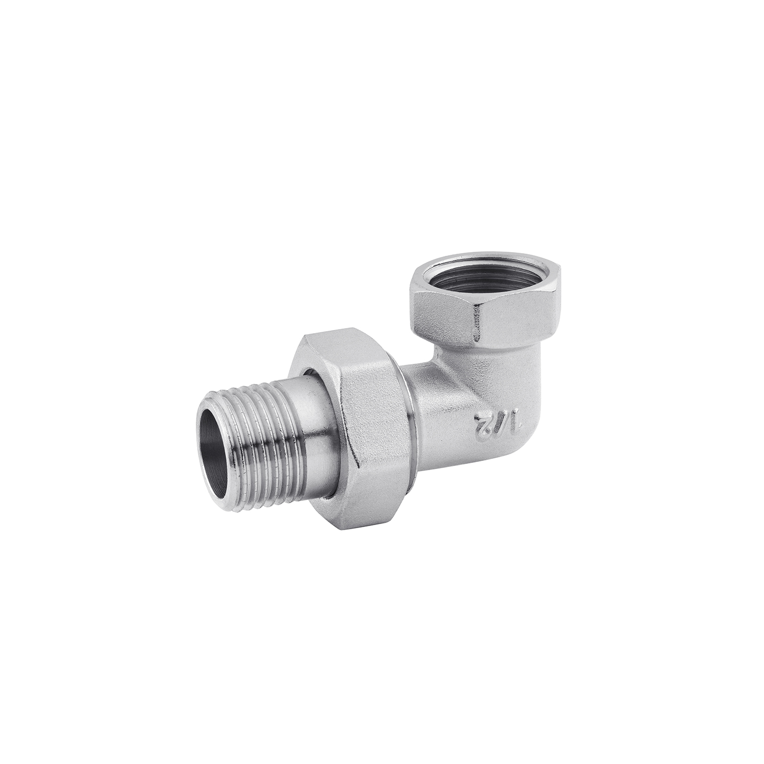Згін-американка кутова Karro 1/2" ВЗ нікельована KR-3103