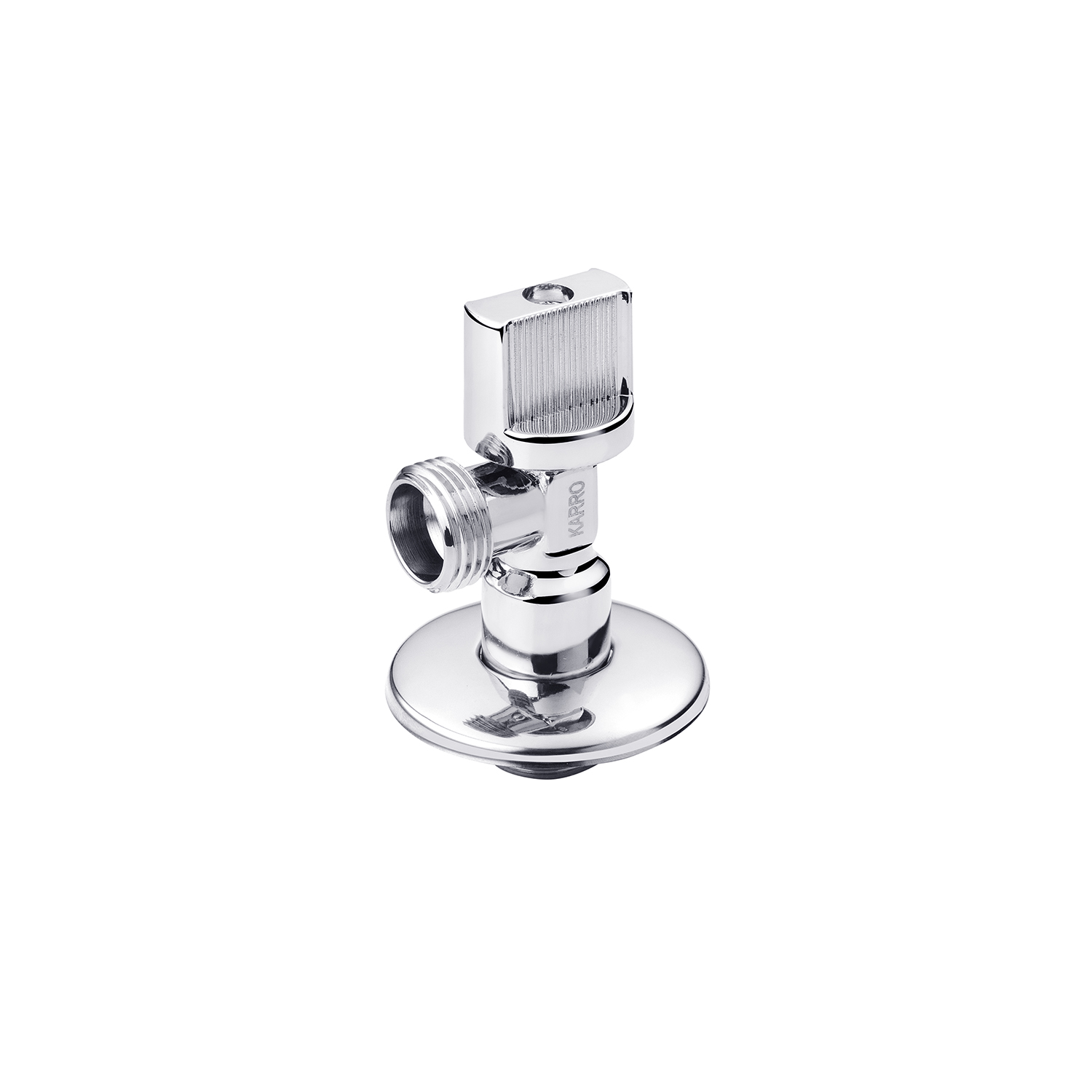 Кран приладовий для підключення Karro 1/2"х1/2" ЗЗ хромований KR-5001